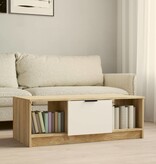 VidaXL Salontafel 102x50x36 cm bewerkt hout wit en sonoma eikenkleurig