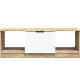VidaXL Salontafel 102x50x36 cm bewerkt hout wit en sonoma eikenkleurig