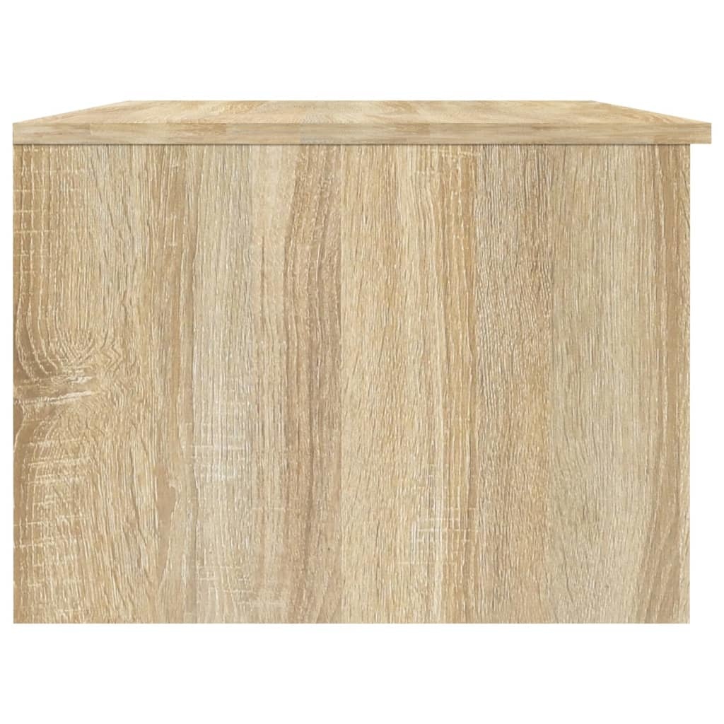 VidaXL Salontafel 102x50x36 cm bewerkt hout wit en sonoma eikenkleurig