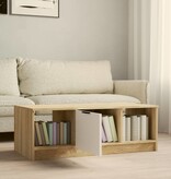 VidaXL Salontafel 102x50x36 cm bewerkt hout wit en sonoma eikenkleurig