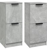 VidaXL Dressoirs 2 st 30x30x70 cm bewerkt hout betongrijs