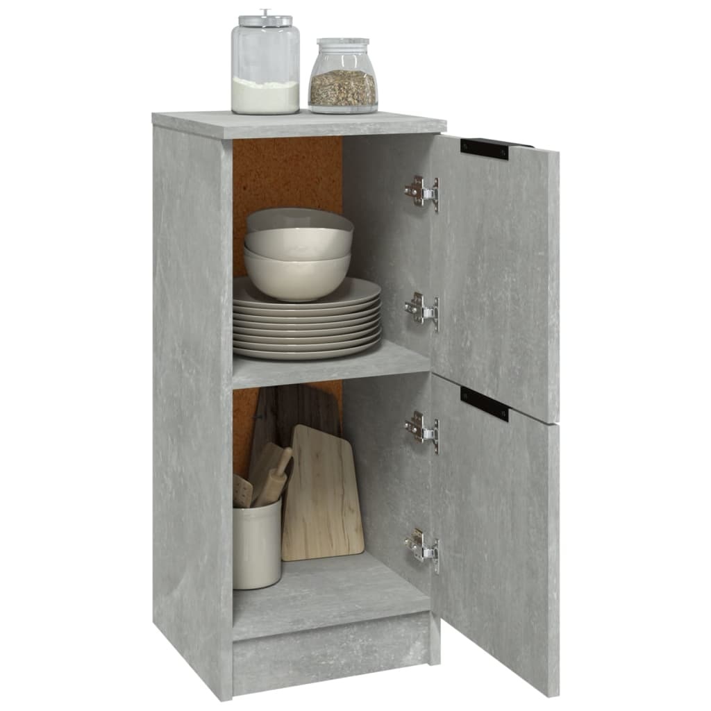 VidaXL Dressoirs 2 st 30x30x70 cm bewerkt hout betongrijs