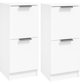 VidaXL Dressoirs 2 st 30x30x70 cm bewerkt hout wit