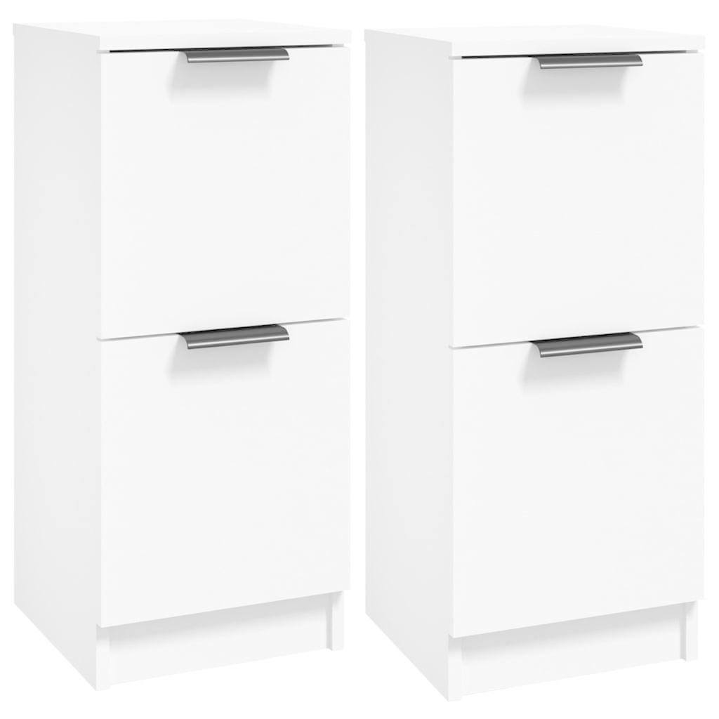 VidaXL Dressoirs 2 st 30x30x70 cm bewerkt hout wit