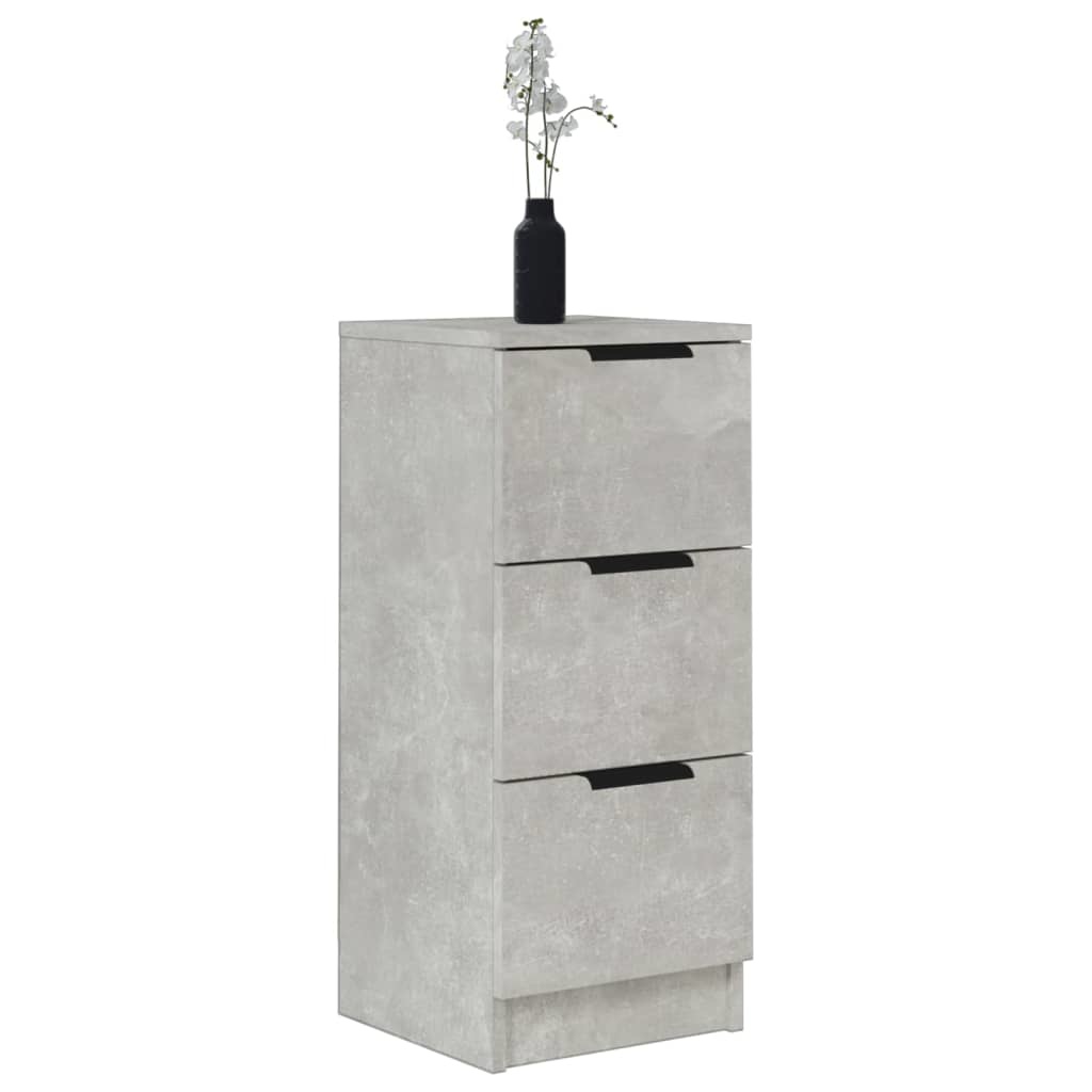 VidaXL Dressoirs 2 st 30x30x70 cm bewerkt hout betongrijs