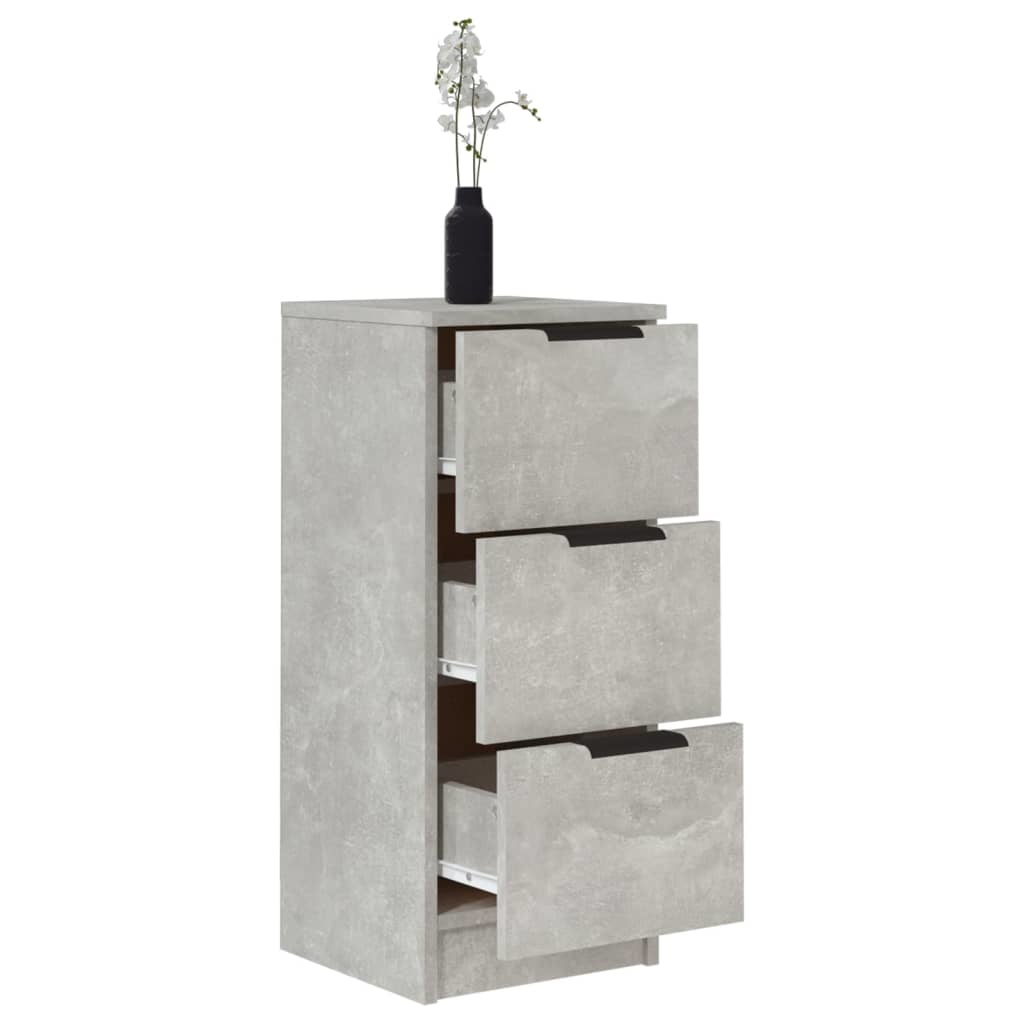 VidaXL Dressoirs 2 st 30x30x70 cm bewerkt hout betongrijs