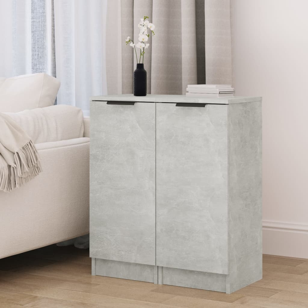 VidaXL Dressoirs 2 st 30x30x70 cm bewerkt hout betongrijs