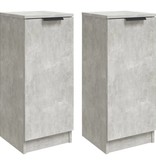 VidaXL Dressoirs 2 st 30x30x70 cm bewerkt hout betongrijs