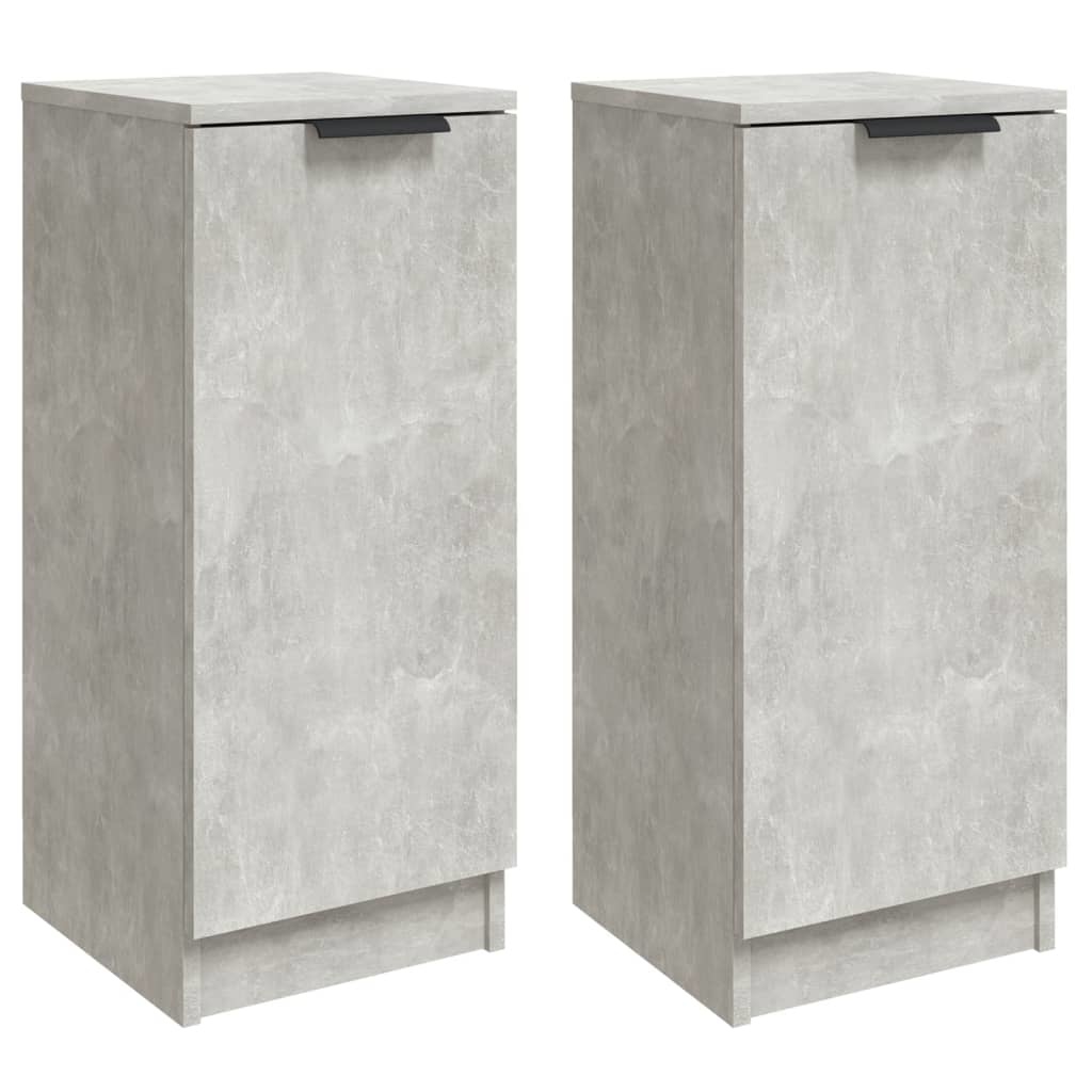 VidaXL Dressoirs 2 st 30x30x70 cm bewerkt hout betongrijs