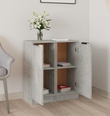 VidaXL Dressoirs 2 st 30x30x70 cm bewerkt hout betongrijs