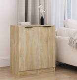 VidaXL Dressoirs 2 st 30x30x70 cm bewerkt hout sonoma eikenkleurig