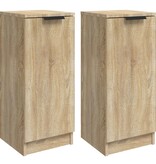 VidaXL Dressoirs 2 st 30x30x70 cm bewerkt hout sonoma eikenkleurig