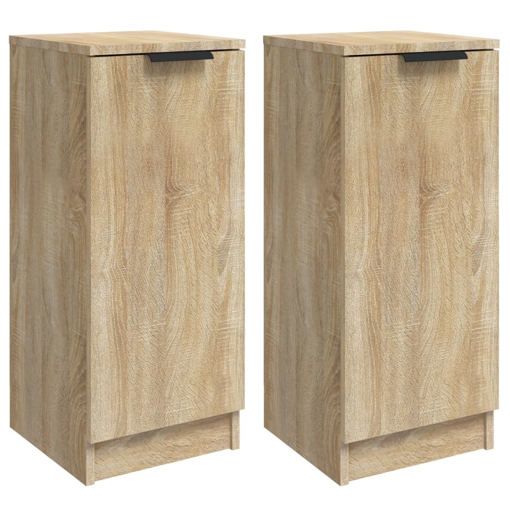 VidaXL Dressoirs 2 st 30x30x70 cm bewerkt hout sonoma eikenkleurig
