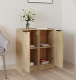 VidaXL Dressoirs 2 st 30x30x70 cm bewerkt hout sonoma eikenkleurig