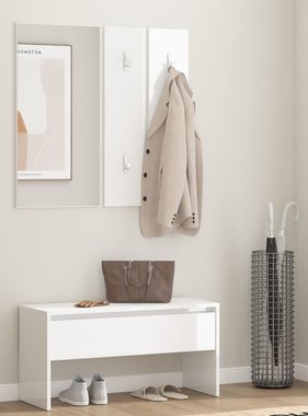 VidaXL Halmeubelset bewerkt hout hoogglans wit