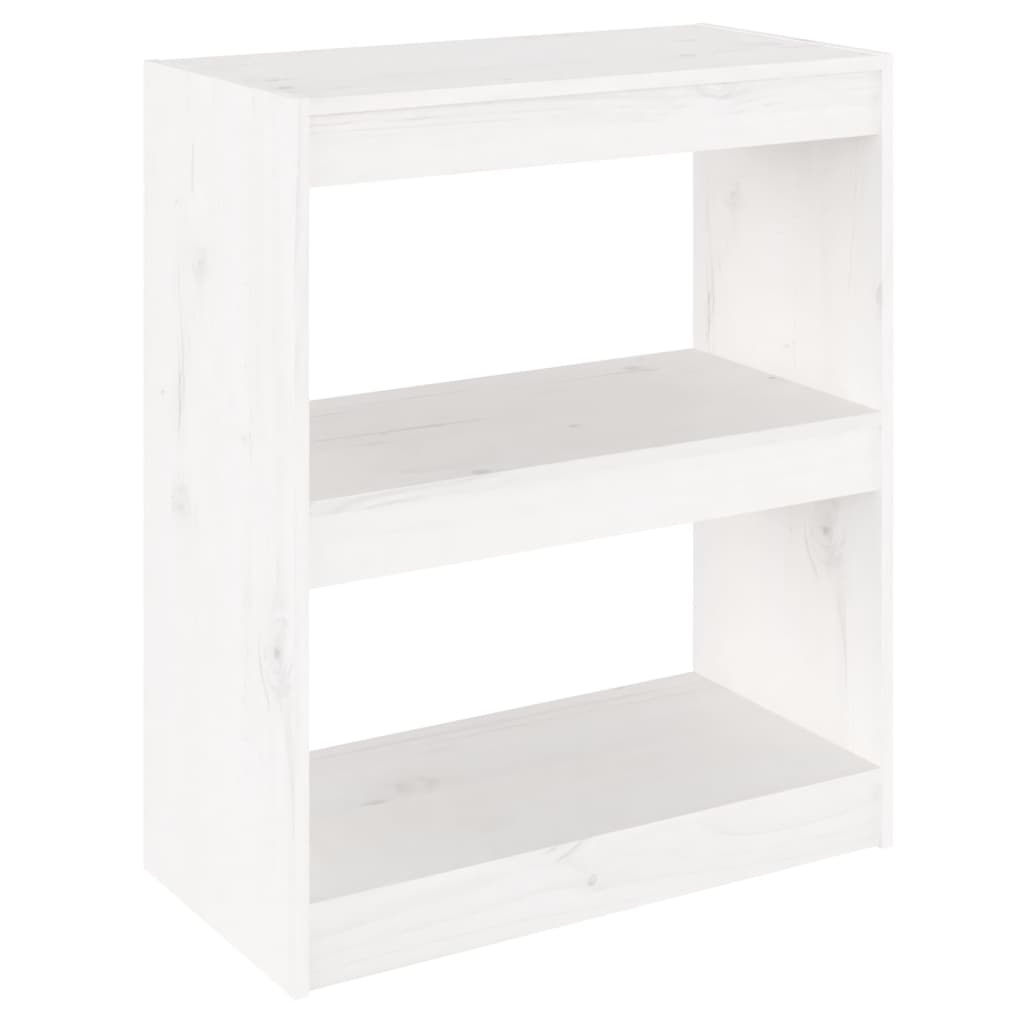 VidaXL Boekenkast/kamerscherm 60x30x71,5 cm massief grenenhout wit