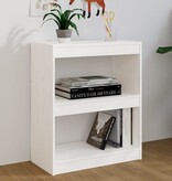 VidaXL Boekenkast/kamerscherm 60x30x71,5 cm massief grenenhout wit