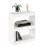 VidaXL Boekenkast/kamerscherm 60x30x71,5 cm massief grenenhout wit