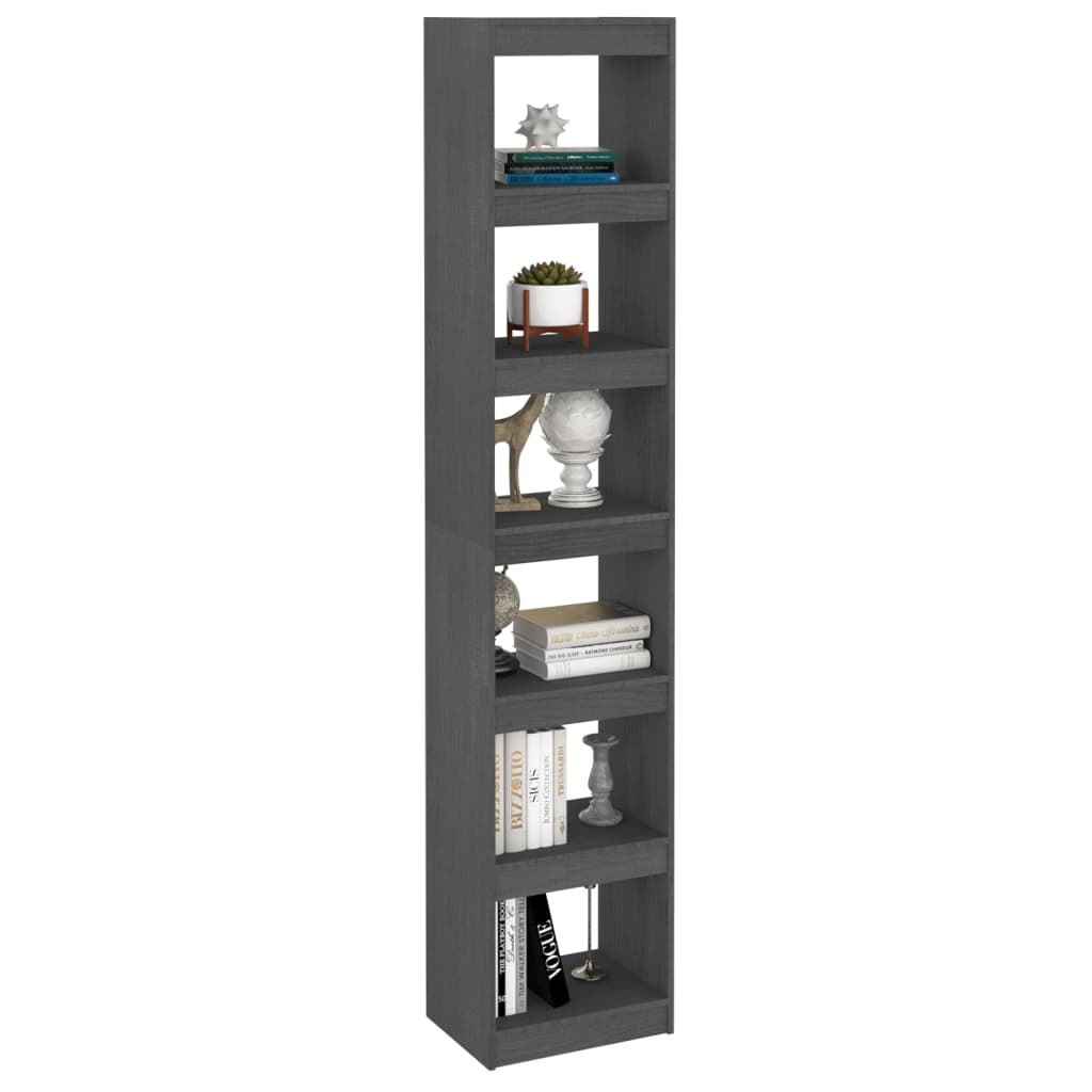 VidaXL Boekenkast/kamerscherm 40x30x199 cm massief grenenhout grijs