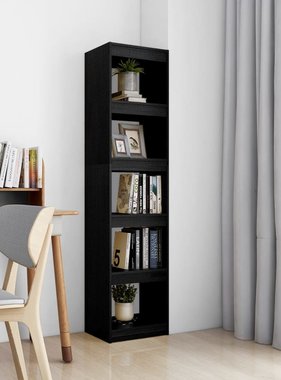 VidaXL Boekenkast/kamerscherm 40x30x167,5 cm massief grenenhout zwart