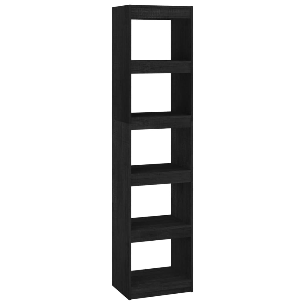 VidaXL Boekenkast/kamerscherm 40x30x167,5 cm massief grenenhout zwart