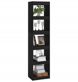 VidaXL Boekenkast/kamerscherm 40x30x167,5 cm massief grenenhout zwart