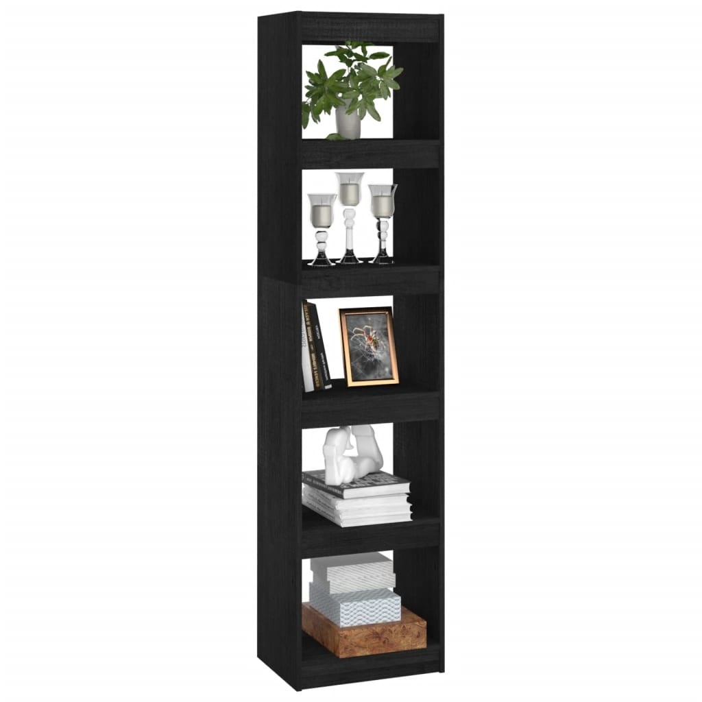 VidaXL Boekenkast/kamerscherm 40x30x167,5 cm massief grenenhout zwart