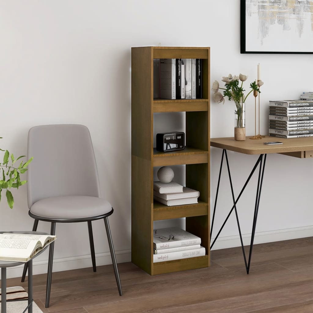 VidaXL Boekenkast/kamerscherm 40x30x135,5 cm grenenhout honingbruin