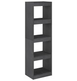 VidaXL Boekenkast/kamerscherm 40x30x135,5 cm grenenhout grijs