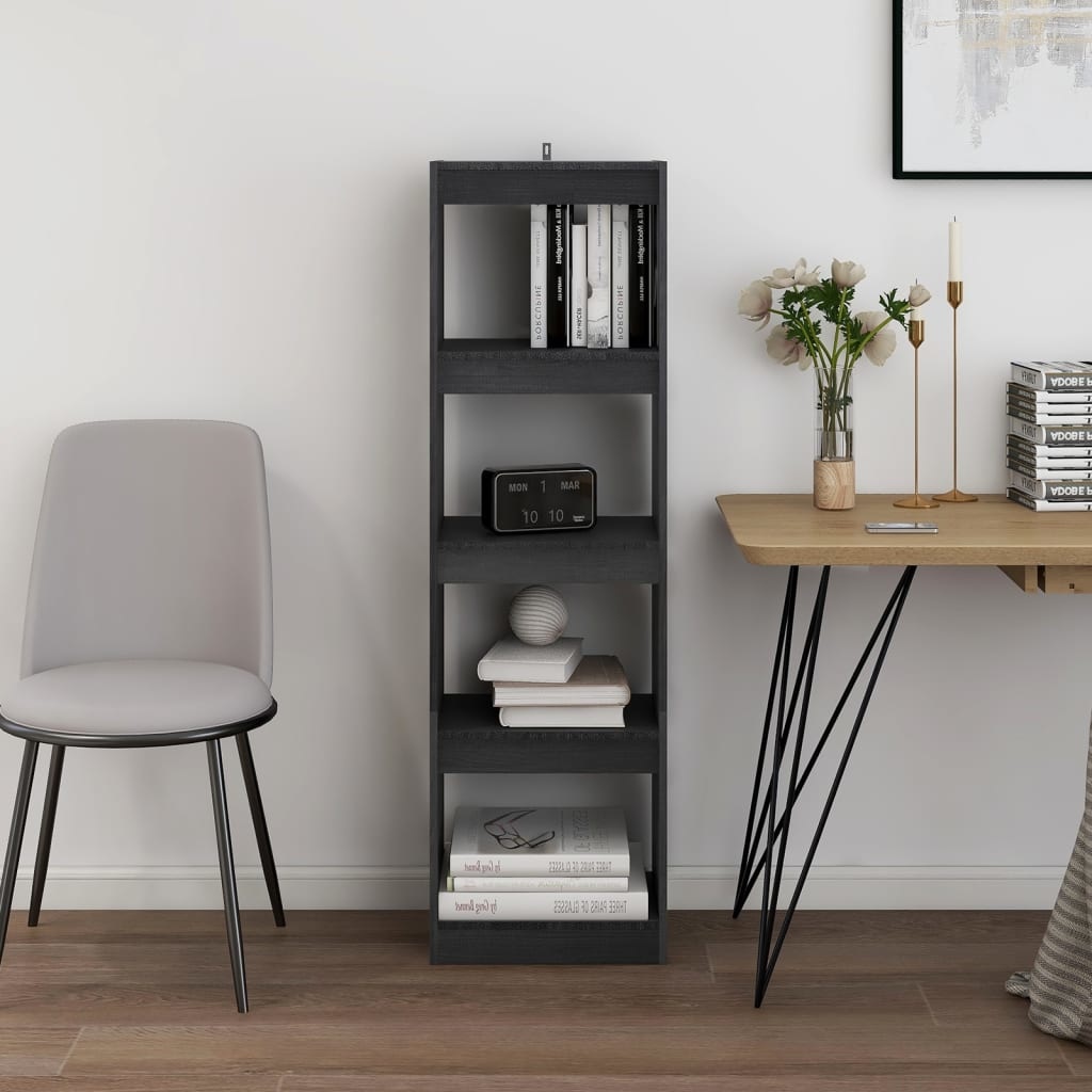 VidaXL Boekenkast/kamerscherm 40x30x135,5 cm grenenhout grijs