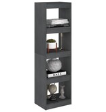 VidaXL Boekenkast/kamerscherm 40x30x135,5 cm grenenhout grijs