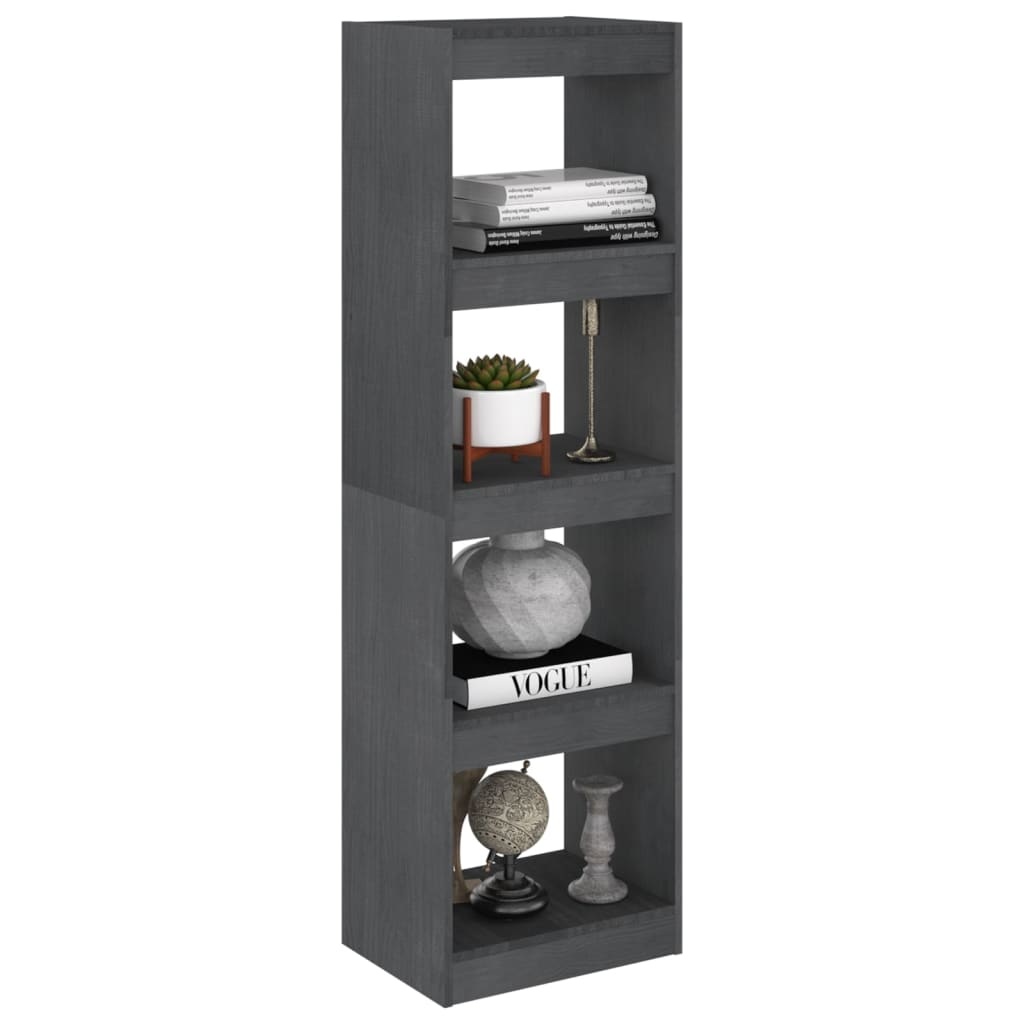 VidaXL Boekenkast/kamerscherm 40x30x135,5 cm grenenhout grijs