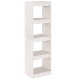 VidaXL Boekenkast/kamerscherm 40x30x135,5 cm grenenhout wit