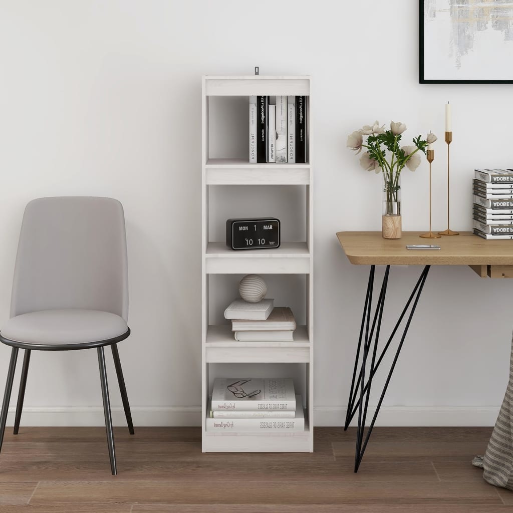 VidaXL Boekenkast/kamerscherm 40x30x135,5 cm grenenhout wit