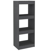 VidaXL Boekenkast/kamerscherm 40x30x103,5 cm massief grenenhout grijs