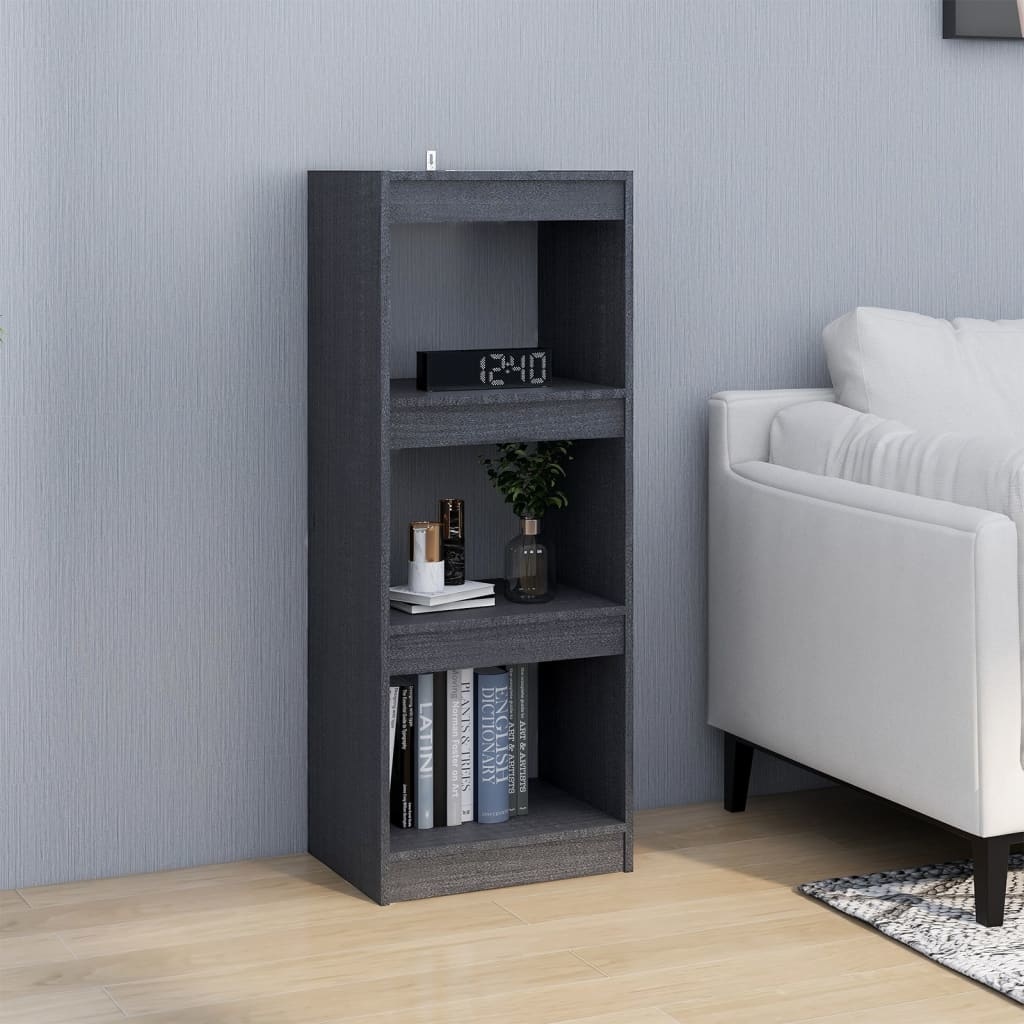 VidaXL Boekenkast/kamerscherm 40x30x103,5 cm massief grenenhout grijs