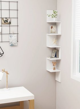 VidaXL Hoekwandschap 20x20x127,5 cm bewerkt hout wit