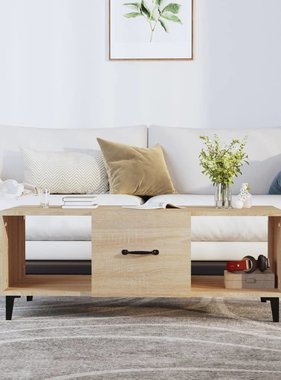 VidaXL Salontafel 102x50x40 cm bewerkt hout sonoma eikenkleurig