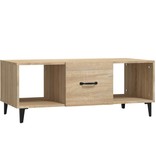 VidaXL Salontafel 102x50x40 cm bewerkt hout sonoma eikenkleurig