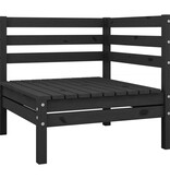 VidaXL 3-delige Loungeset massief grenenhout zwart