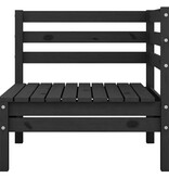 VidaXL 3-delige Loungeset massief grenenhout zwart