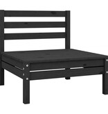 VidaXL 3-delige Loungeset massief grenenhout zwart