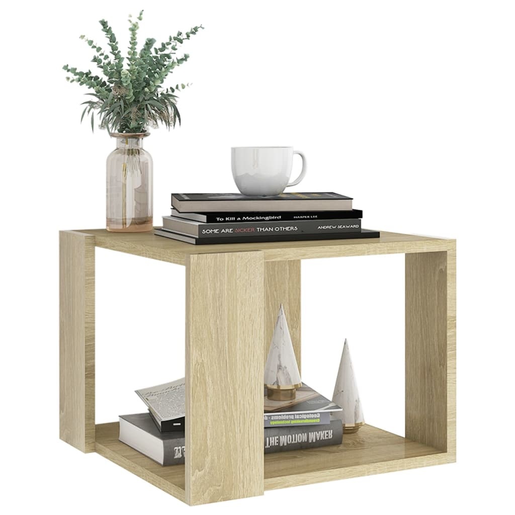 VidaXL Salontafel 40x40x30 cm bewerkt hout sonoma eikenkleurig