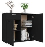 VidaXL Dressoir 80x36x75 cm spaanplaat zwart