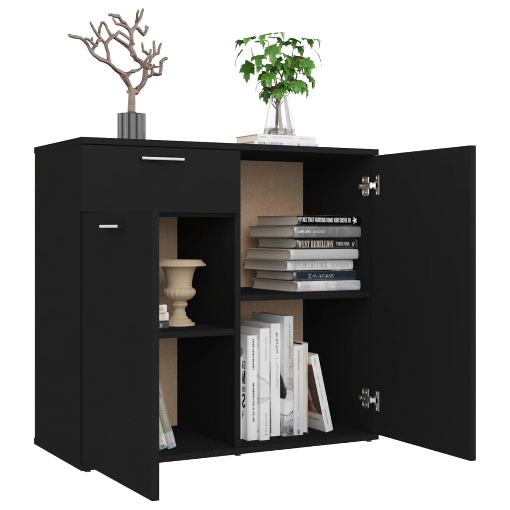 VidaXL Dressoir 80x36x75 cm spaanplaat zwart
