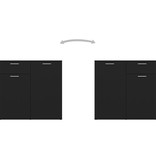VidaXL Dressoir 80x36x75 cm spaanplaat zwart