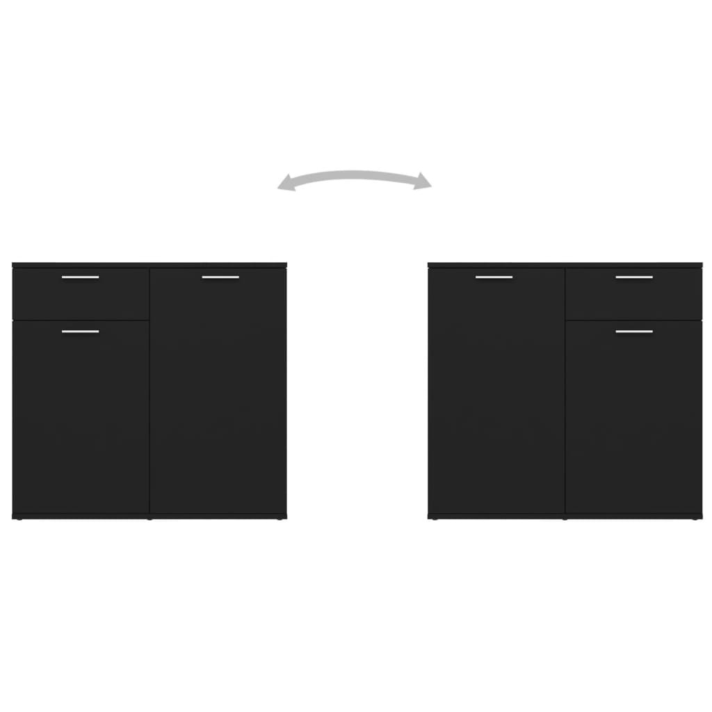 VidaXL Dressoir 80x36x75 cm spaanplaat zwart