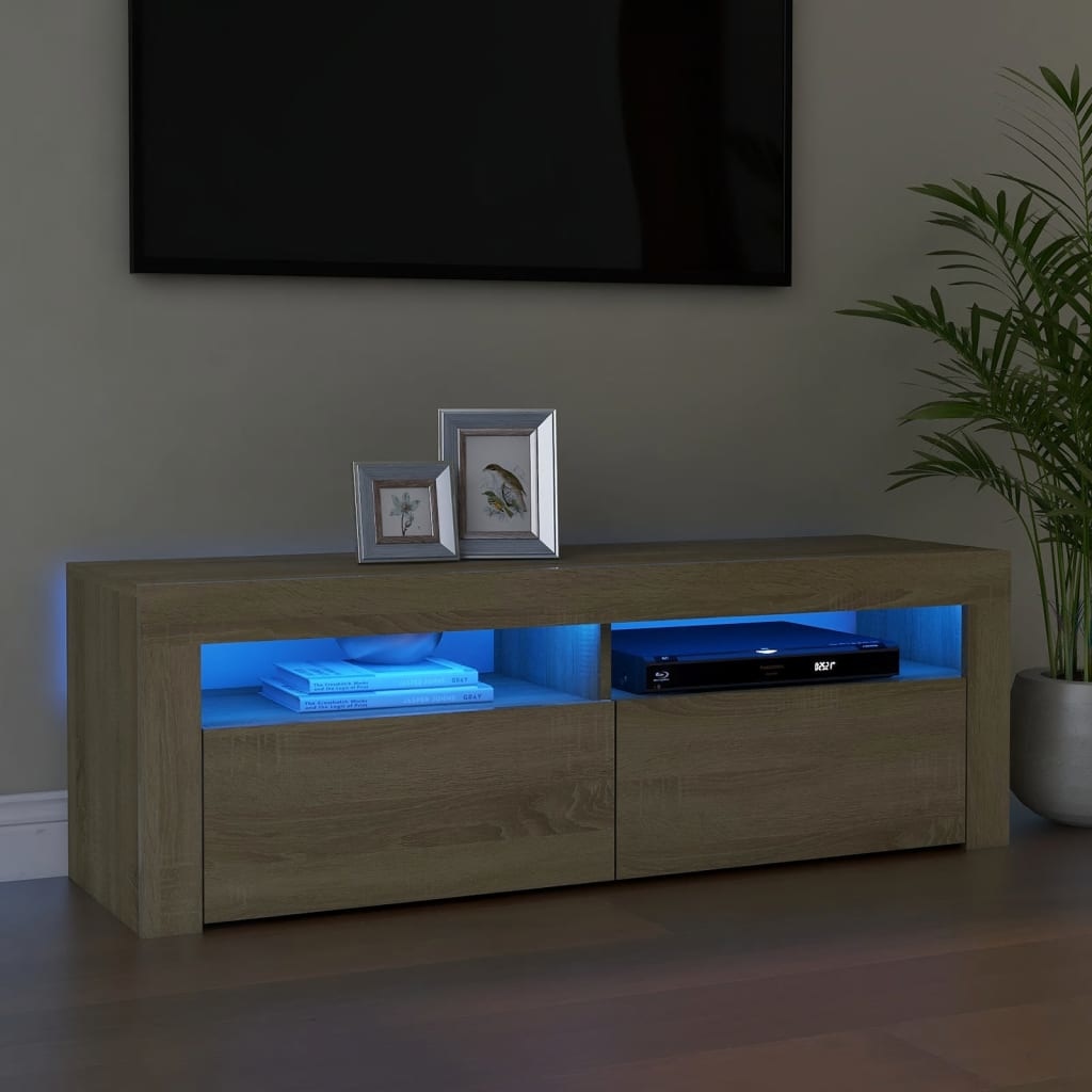 VidaXL Tv-meubel met LED-verlichting 120x35x40 cm sonoma eikenkleurig