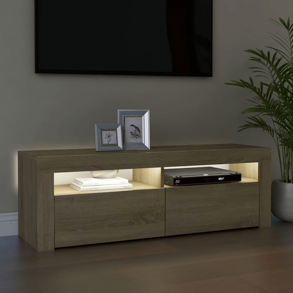 VidaXL Tv-meubel met LED-verlichting 120x35x40 cm sonoma eikenkleurig