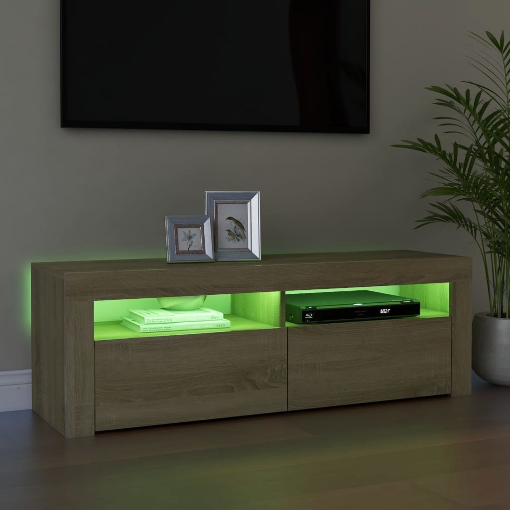 VidaXL Tv-meubel met LED-verlichting 120x35x40 cm sonoma eikenkleurig